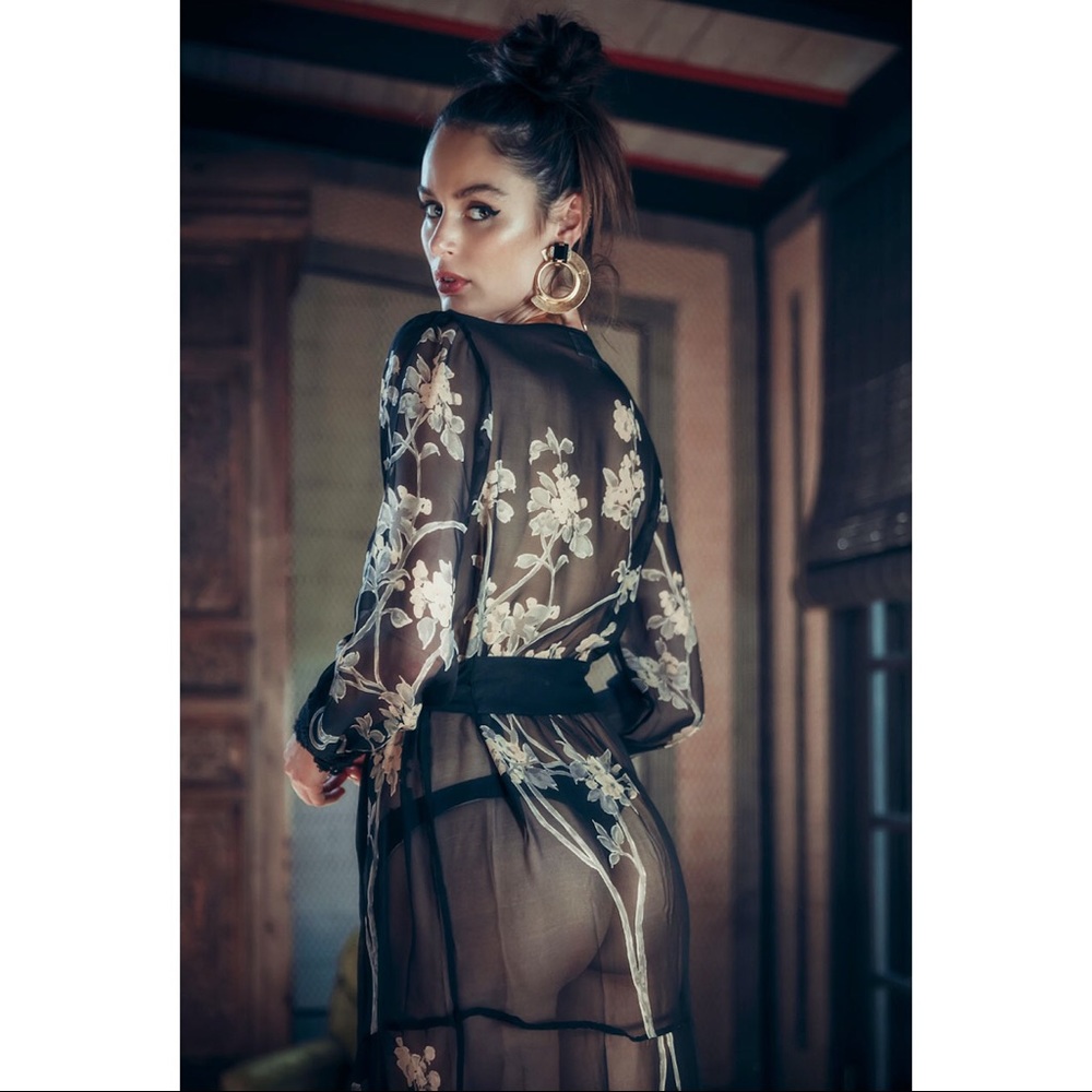 STONE COLD FOX LONG CHERRY BLOSSOM ROBE